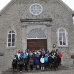 le groupe devant l'église Notre-Dame-des-victoires