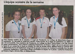 équipe de la semaine la Tribune